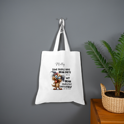 Personalised Tote Shopping Bag - Funny Brain Farts Design