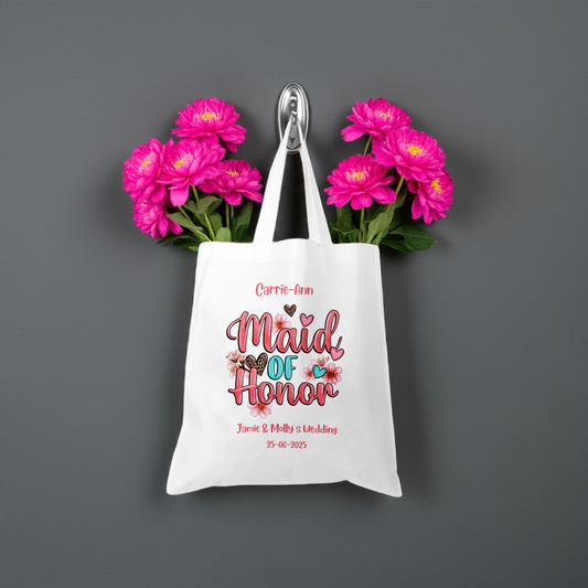 Personalised Tote Shopping Bag - Maid of Honor Design