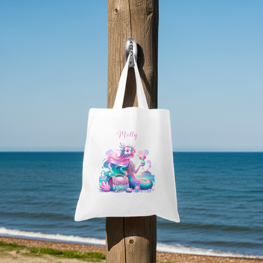 Personalised Tote Shopping Bag - Mermaid Cocktail Design