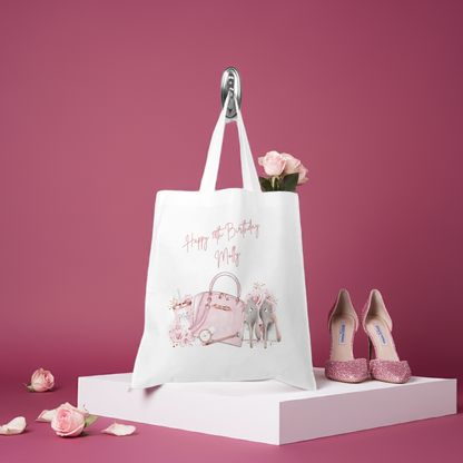 Personalised Tote Shopping Bag - Pink Shoes & Handbag