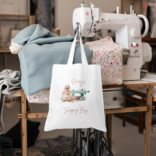 Personalised Tote Shopping Bag - Sewing Machine