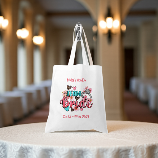 Personalised Tote Shopping Bag - Team Bride Design