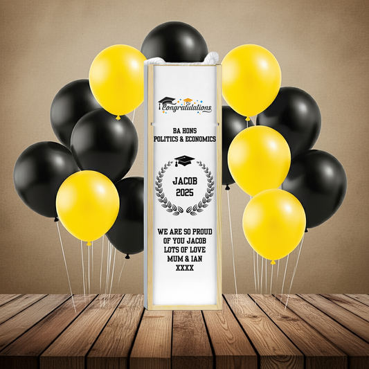 Personalised Wooden Wine Bottle Gift Box - Graduation Design