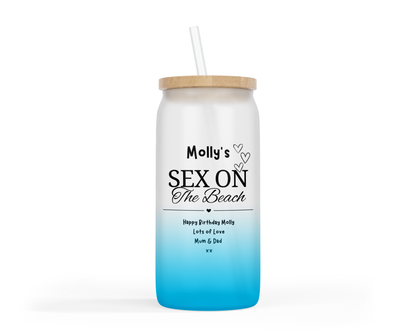 Personalised Ombre Coloured Glass Tumbler - Sex On the Beach Design