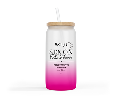Personalised Ombre Coloured Glass Tumbler - Sex On the Beach Design