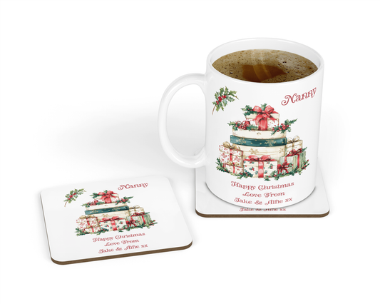 Personalised Mug & Coaster - Christmas Presents