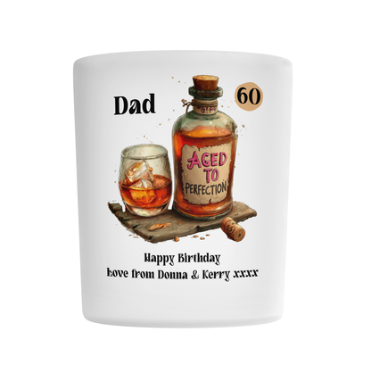 Personalised Frosted Glass Tumbler - Aged To Perfection Birthday Design