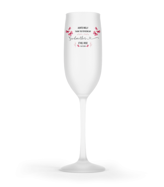Personalised Flute Glass - Godmother Thank You