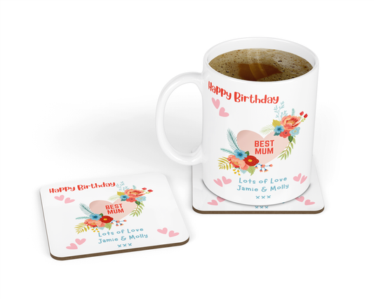 Personalised Mug & Coaster - Best Mum