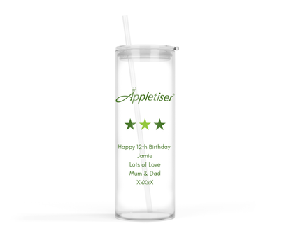 Personalised Tall Glass Tumbler - Appletiser Design