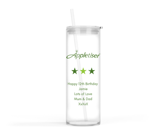 Personalised Tall Glass Tumbler - Appletiser Design