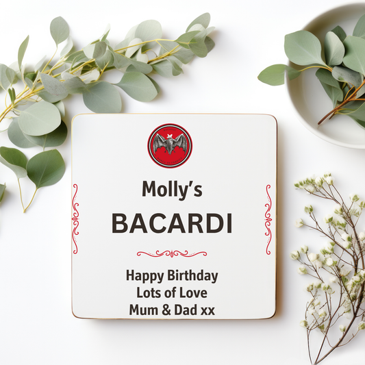 Personalised Drinks Coaster - Bacardi Design