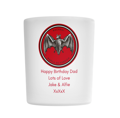 Personalised Frosted Glass Tumbler - Bacardi Design