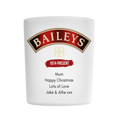 Personalised Frosted Glass Tumbler - Baileys Design