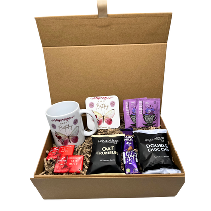 Personalised Butterfly Birthday Design Mug & Coaster Hamper Gift Box