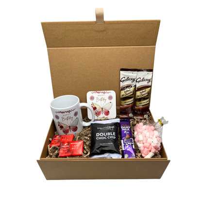 Personalised Butterfly Birthday Design Mug & Coaster Hamper Gift Box