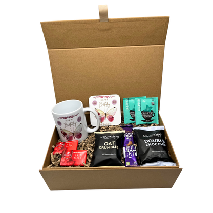 Personalised Butterfly Birthday Design Mug & Coaster Hamper Gift Box