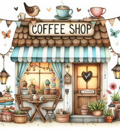 Personalised Tote Shopping Bag - Coffee Shop