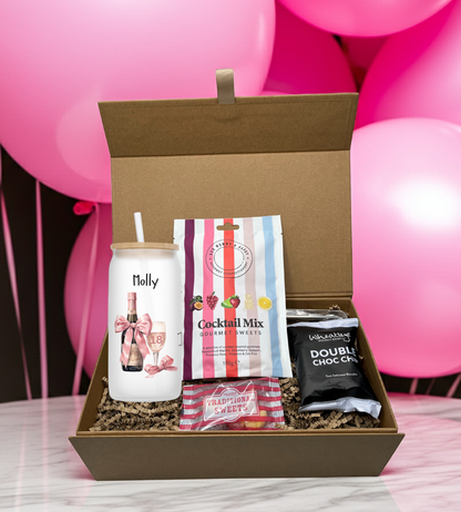 Personalised 18th Birthday Design Frosted Glass Tumbler Hamper Gift Box
