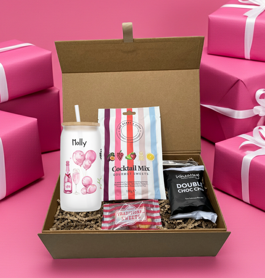 Personalised 40th Birthday Design Frosted Glass Tumbler Hamper Gift Box