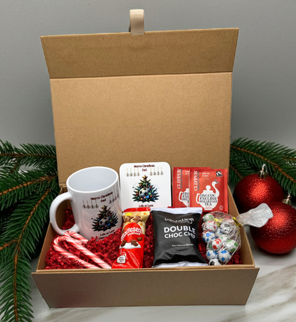 Personalised Christmas Football Design Mug & Coaster Hamper Gift Box