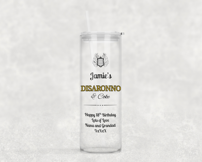Personalised Tall Glass Tumbler - Disaronno & Coke Design