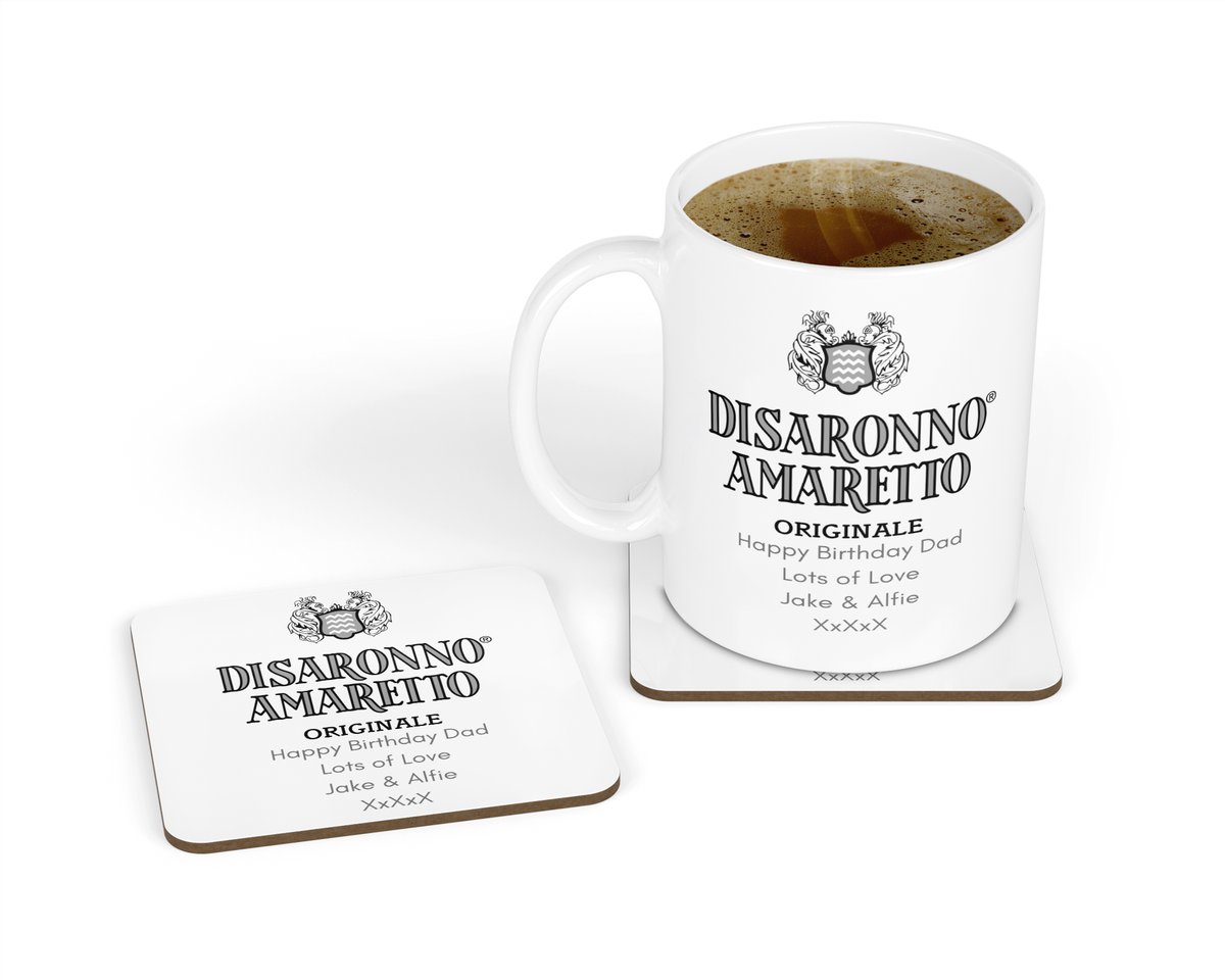 Personalised Disaronno Mug & Coaster