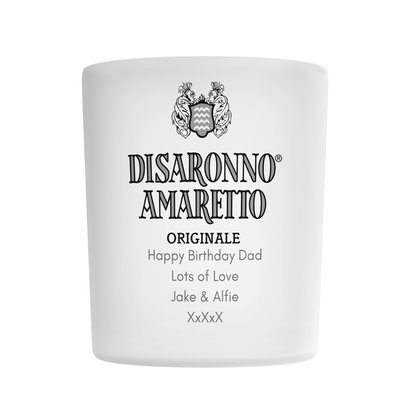 Personalised Frosted Glass Tumbler - Disaronno Design