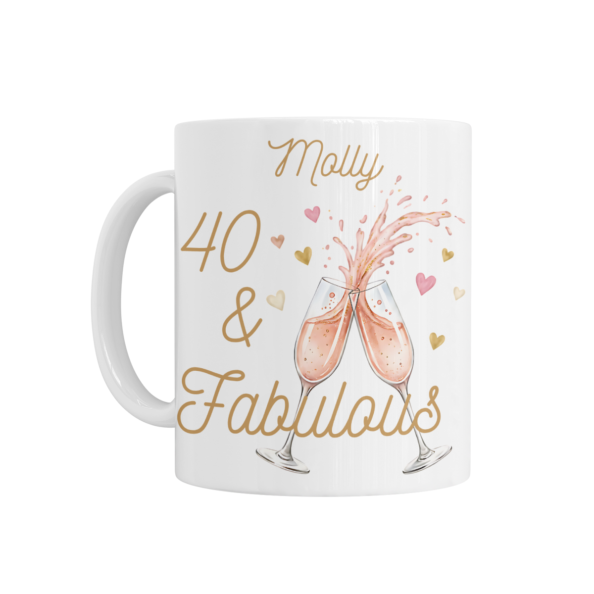 Personalised Ceramic Mug - Champagne Glasses Fabulous Birthday Design