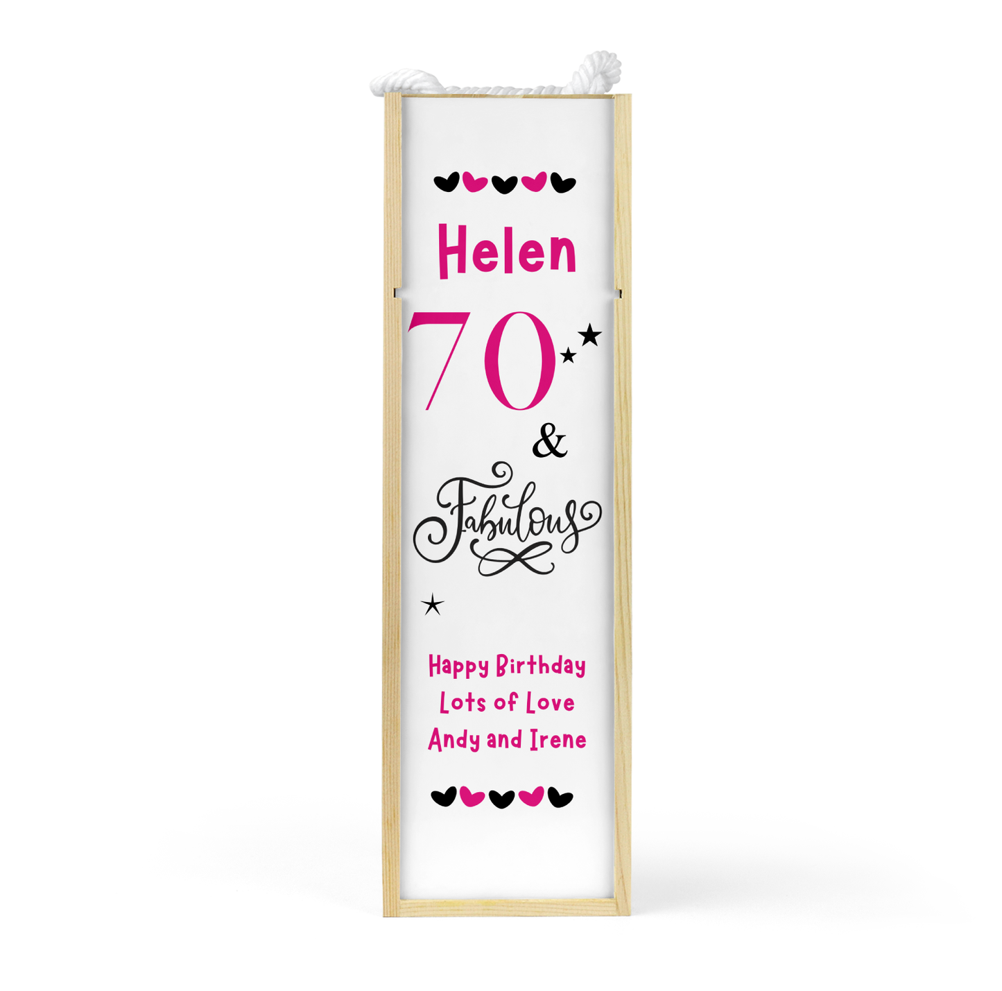 Personalised Wooden Wine Bottle Gift Box - Fabulous Birthday