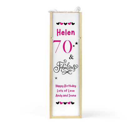 Personalised Wooden Wine Bottle Gift Box - Fabulous Birthday
