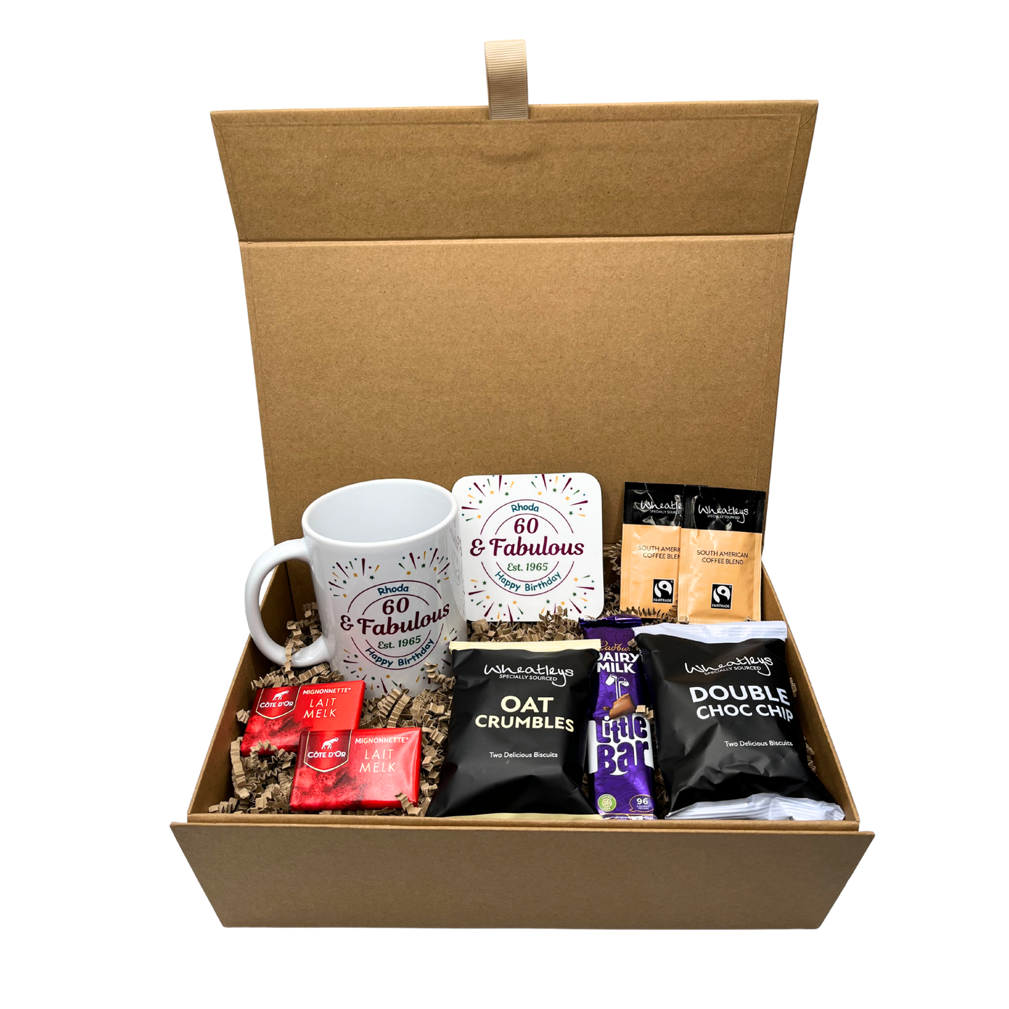 Personalised Fabulous Birthday Design Mug & Coaster Hamper Gift Box