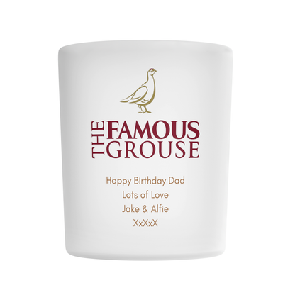 Personalised Frosted Glass Tumbler - Famous Grouse Whisky Design
