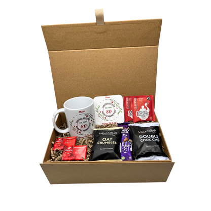 Personalised Flowers Limited Birthday Design Mug & Coaster Hamper Gift Box