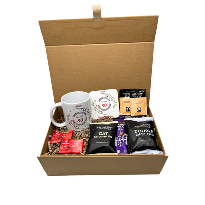 Personalised Flowers Limited Birthday Design Mug & Coaster Hamper Gift Box