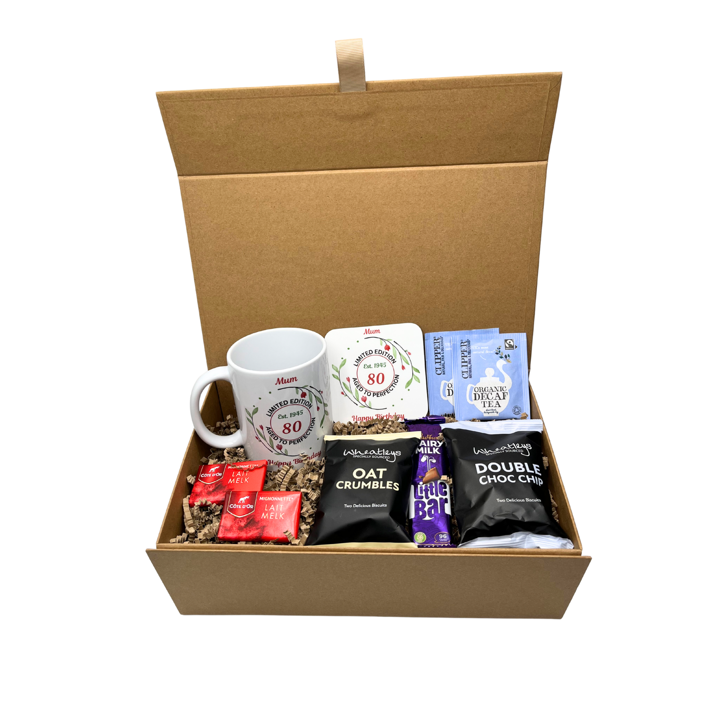 Personalised Flowers Limited Birthday Design Mug & Coaster Hamper Gift Box