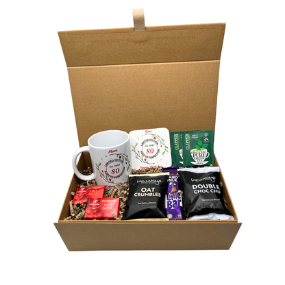 Personalised Flowers Limited Birthday Design Mug & Coaster Hamper Gift Box