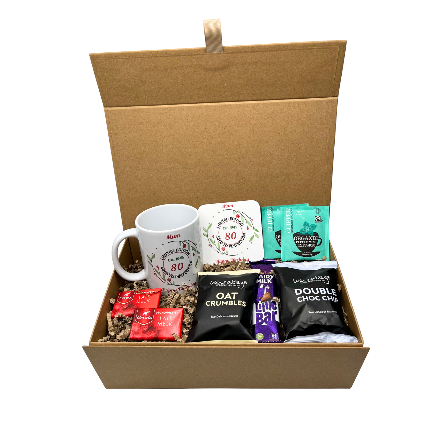 Personalised Flowers Limited Birthday Design Mug & Coaster Hamper Gift Box