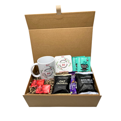 Personalised Flowers Limited Birthday Design Mug & Coaster Hamper Gift Box