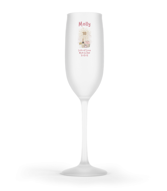 Personalised Flute Glass - 18th Birthday Champagne