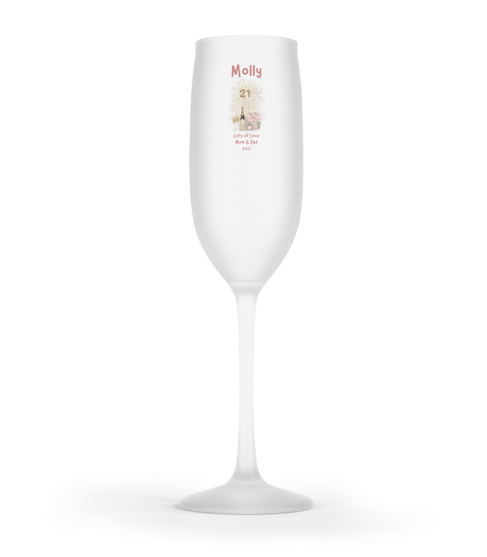Personalised Flute Glass - 21st Birthday Champagne
