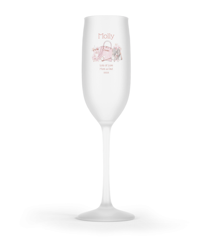 Personalised Flute Glass - Pink Shoes & Handbag
