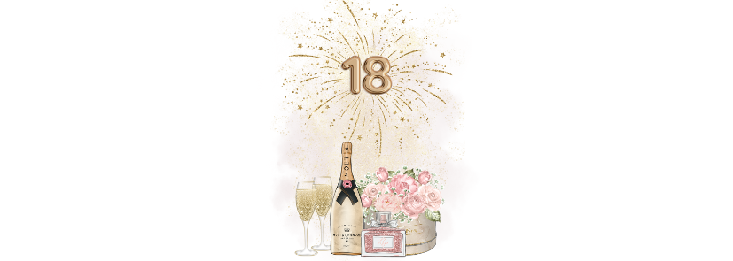 Personalised Flute Glass - 18th Birthday Champagne