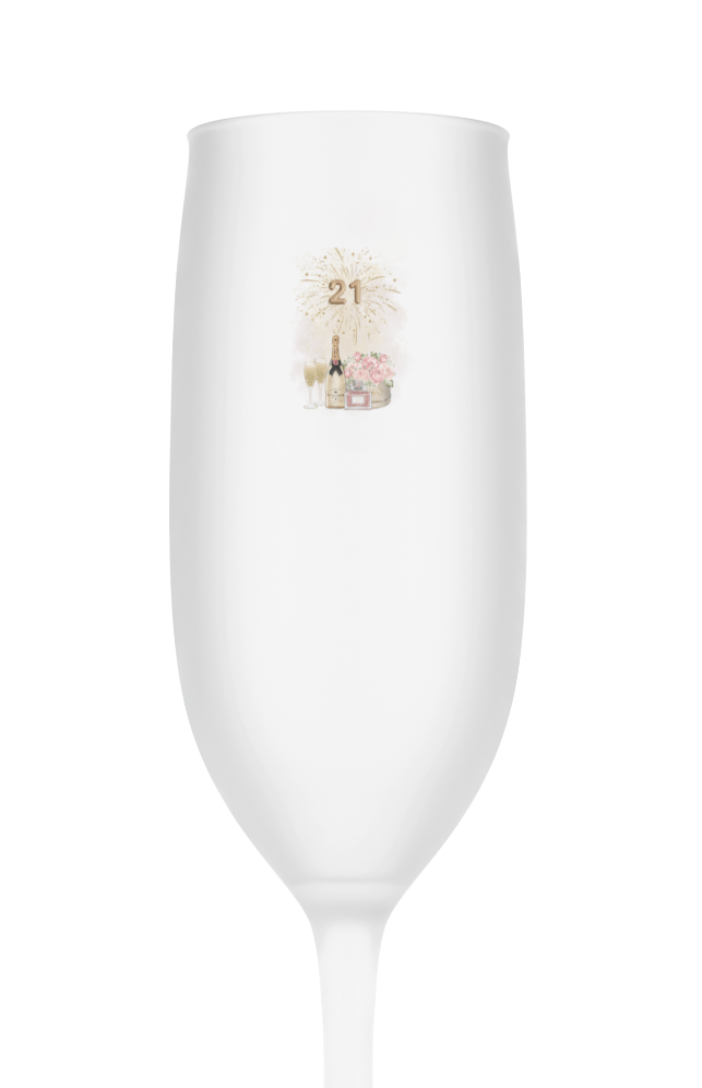 Personalised Flute Glass - 21st Birthday Champagne
