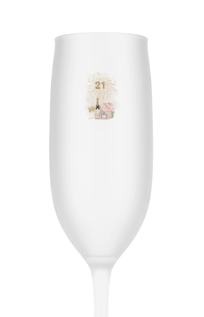 Personalised Flute Glass - 21st Birthday Champagne