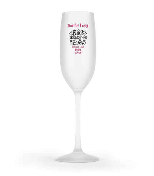 Personalised Flute Glass - Best Godmother