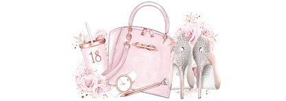 Personalised Flute Glass - Pink Shoes & Handbag