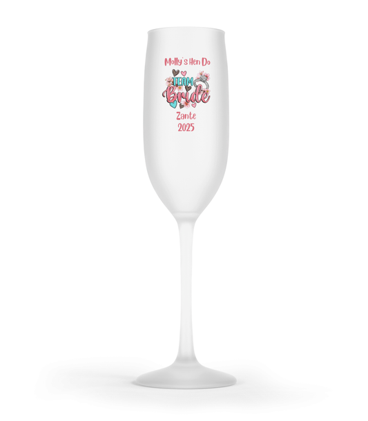 Personalised Flute Glass - Team Bride Hen Do