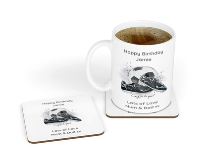 Personalised Mug & Coaster - Football Crazy
