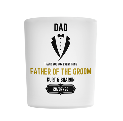 Personalised Frosted Glass Tumbler - Father of the Bride Wedding Design